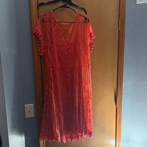 Torrid Coral Lace Dress - Picture 1 of 5